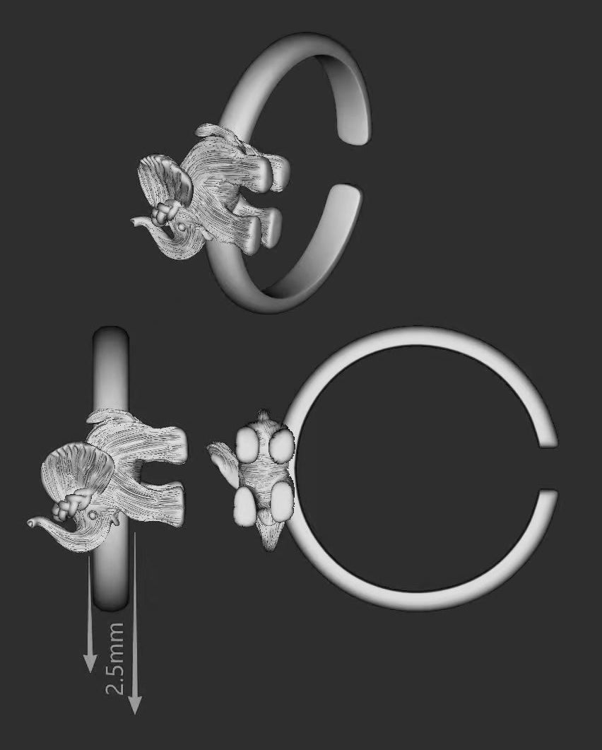 Ear cuff / Ring / Elephant